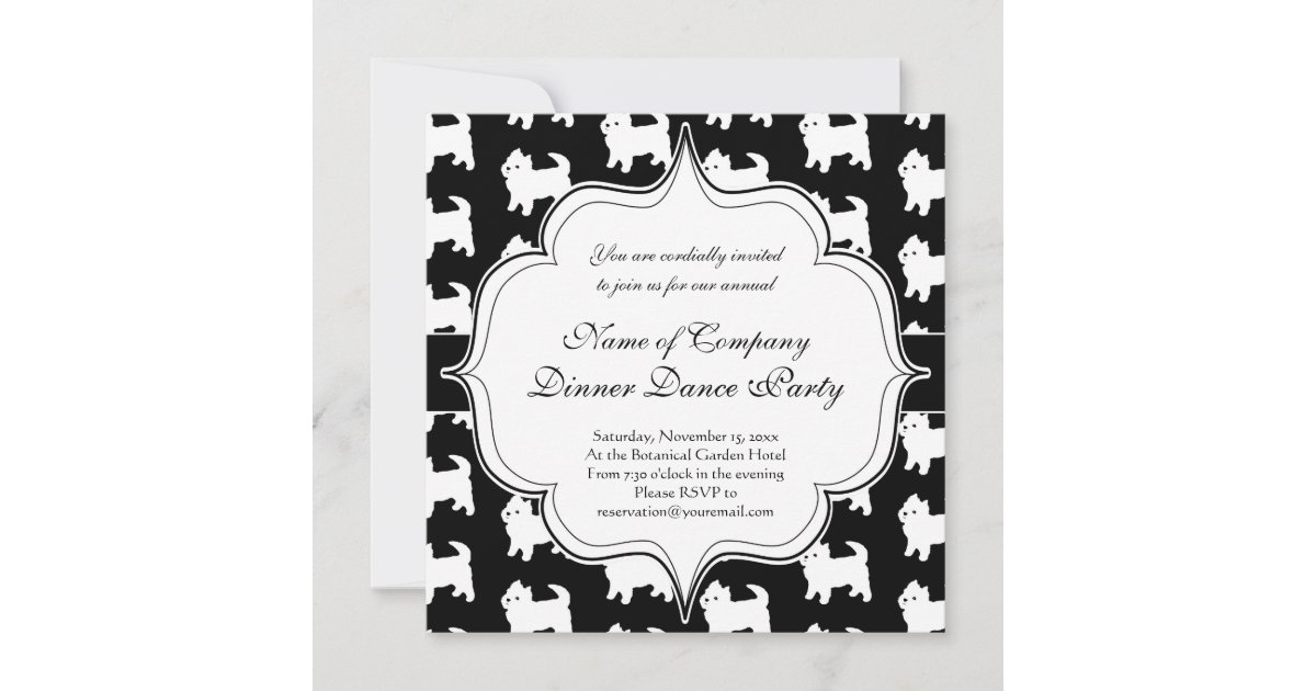 Cute Little Westie West Highland White Terriers Invitation Zazzle