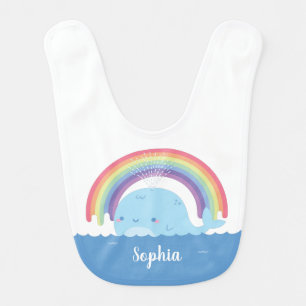 Cute Little Whale Sprouts Rainbow Baby Bib