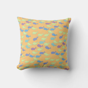 cute little whales, patterns throw pillow