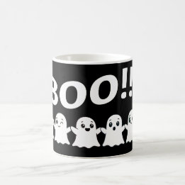 cute little white ghosts and BOO! halloween Coffee Mug