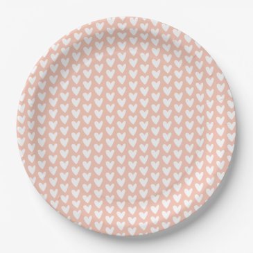 Cute Little White Hearts Pattern - Peachy Pink