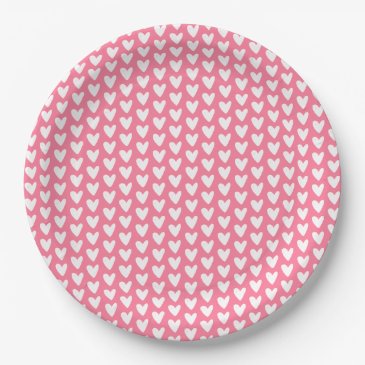 Cute Little White Hearts Pattern - Raspberry Pink