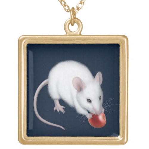 Cute Little White Mouse Necklace