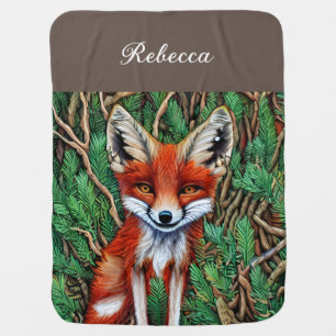 Cute Little wilderness Fox Baby Blanket