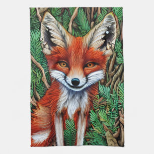 Cute Little wilderness Fox Kitchen Towel