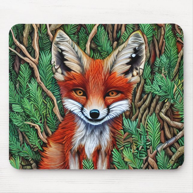 Cute Little wilderness Fox Mouse Pad (Front)