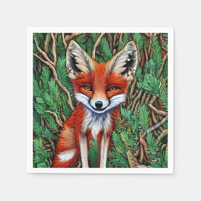 Cute Little wilderness Fox Napkins (Front)