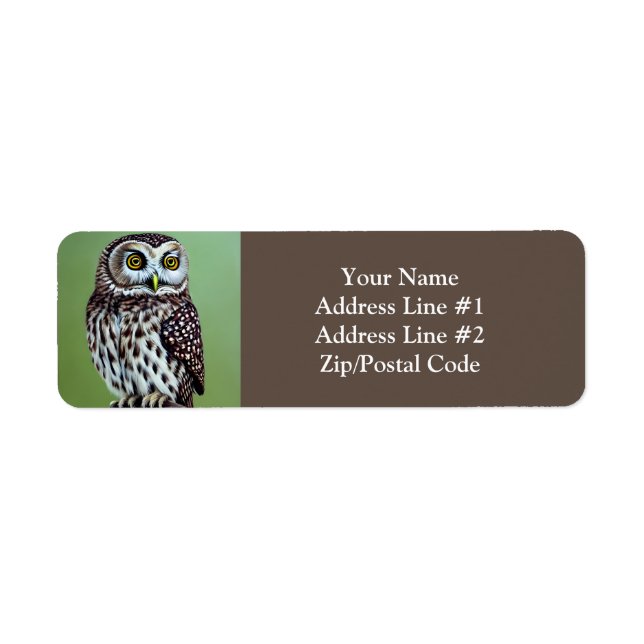 Cute Little Wilderness Woodland Owl Label (Front)