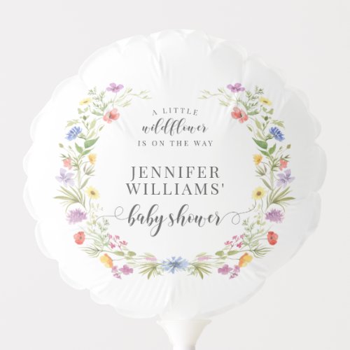 Cute little wildflower floral baby girl shower balloon