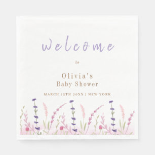 Cute Little Wildflower Garden Baby Shower Welcome  Napkins