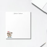 Cute Little Winter Sheep Personalized Name Notepad<br><div class="desc">A sweet illustration of a little sheep all ready for winter with a santa hat on, standing in the bottom left of the notepad. At the top, in dark grey typography, you can customize with your own name. A lovely gift for someone, or a fun addition to your own desk....</div>