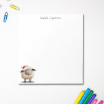 Cute Little Winter Sheep Personalized Name Notepad<br><div class="desc">A sweet illustration of a little sheep all ready for winter with a santa hat on, standing in the bottom left of the notepad. At the top, in dark grey typography, you can customize with your own name. A lovely gift for someone, or a fun addition to your own desk....</div>