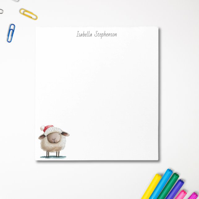 Cute Little Winter Sheep Personalized Name Notepad (Creator Uploaded)