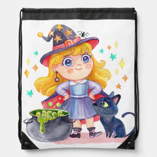 Cute little witch and black cat  tote bag