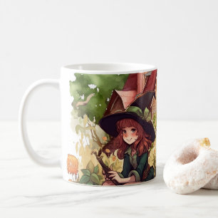 Cute Little Witch And Fox Mug