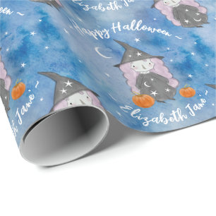 Cute Little Witch Children's Halloween Gift Wrapping Paper
