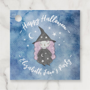 Cute Little Witch Children's Halloween Party Favor Tags
