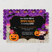Cute Little Witch First Birthday invitation (Front/Back)