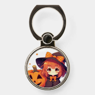 Cute little witch for Halloween Phone Ring Stand