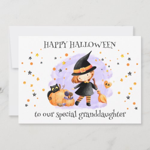 Cute Little Witch Halloween Card