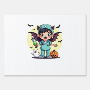 Cute little witch nurse Halloween Premium T-Shirt Sign
