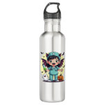 Cute little witch nurse Halloween Premium T-Shirt Stainless Steel Water Bottle