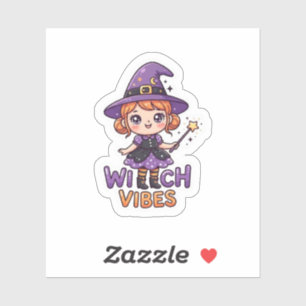 Cute Little Witch Vibes Halloween Sticker