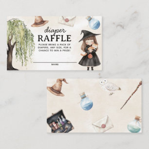 Cute Little Wizard Diaper Raffle Enclosure Card