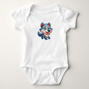Cute little wolf baby bodysuit
