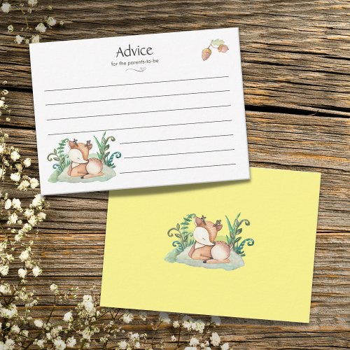 Cute Little Woodland Forest Deer Baby Shower Advice Card