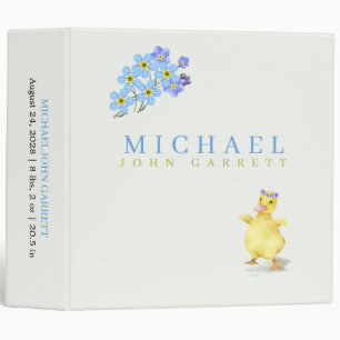 Cute Little Yellow Duck Boy Baby Photo Album 3 Ring Binder