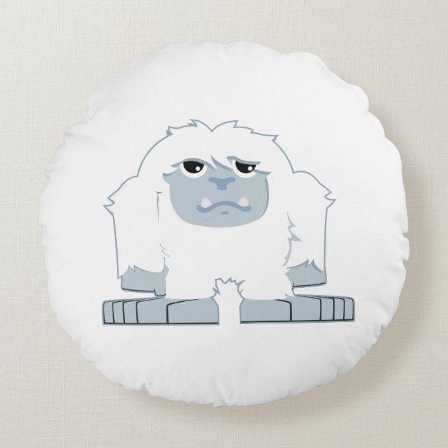 Cute Little Yeti Round Pillow (Front)