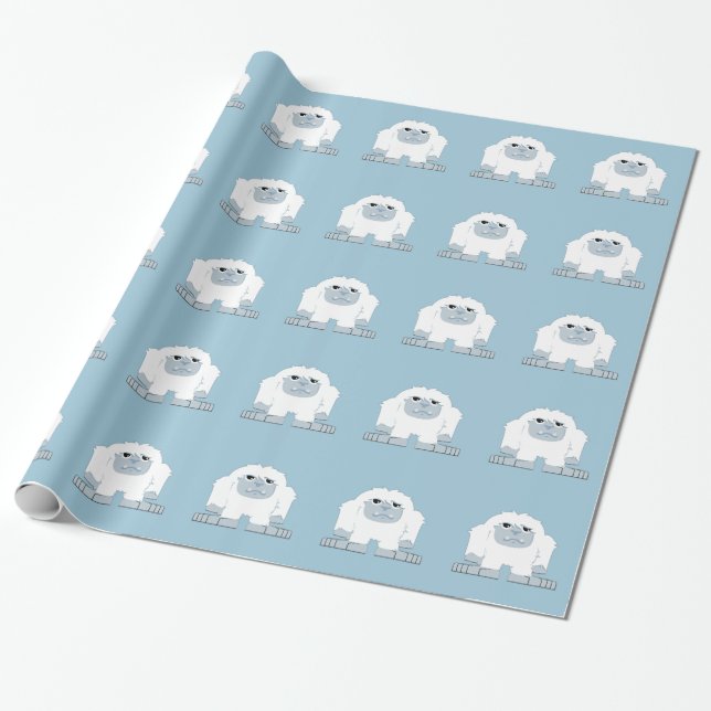 Cute little Yeti Wrapping Paper (Unrolled)