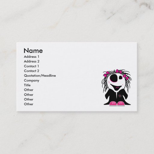 Customizable cute little zombie girly business card templates