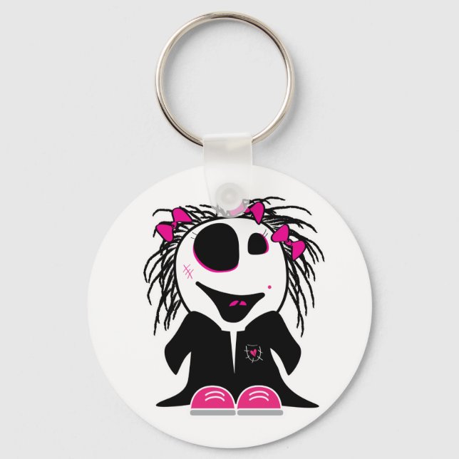 cute little zombie girly keychain (Front)
