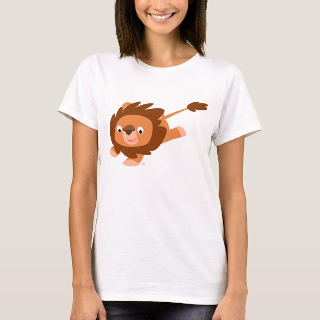 Cute Lively Cartoon Lion Women T-shirt (Front)