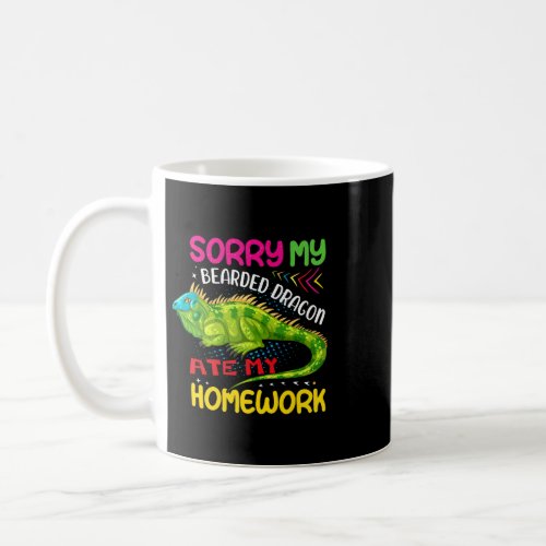 Cute Lizard Beardie Ate My Homework Funny Bearded  Coffee Mug