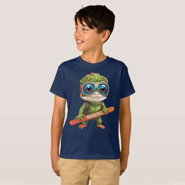 Cute Lizard Boyne Mountain Ski T-Shirt (Front Full)