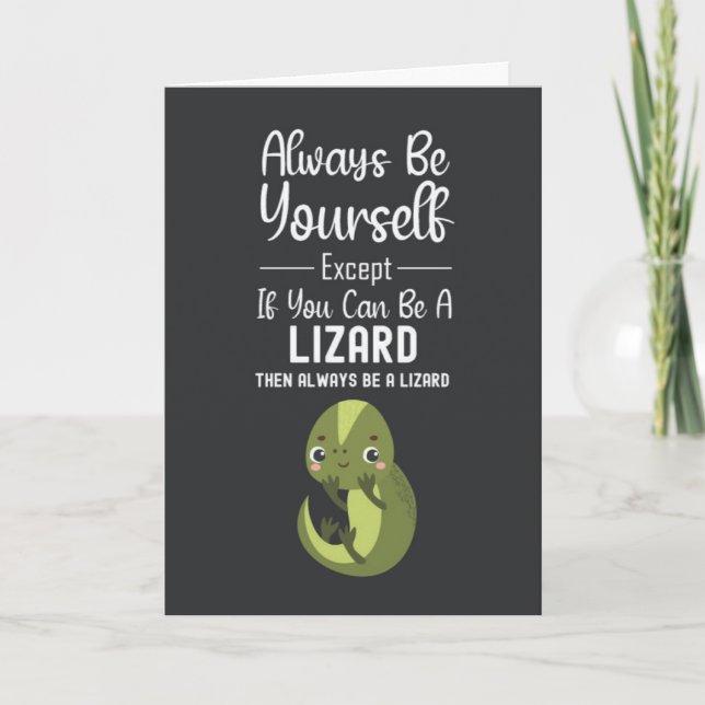 Cute Lizard Cards Funny Humorous Animal Reptile (Front)