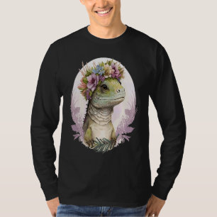 Cute Lizard Flower Crown Lizard T-Shirt