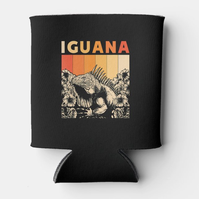 Cute Lizard Iguana Reptil Gift Iguana Can Cooler (Front)