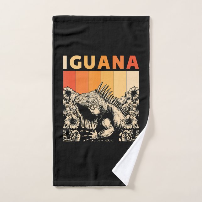 Cute Lizard Iguana Reptil Gift Iguana Hand Towel (Hand Towel)