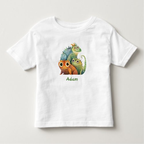 Cute Lizard Personalized Birthday Party Favor Toddler T_shirt