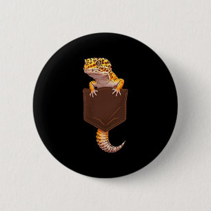 Cute Lizard Reptile Leopard Gecko Pocket Funny Men Button