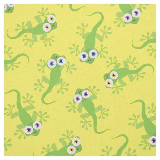 Cute Lizards Kids Gecko Cartoon Fabric