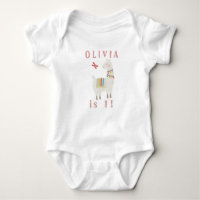 Cute Llama 1st Birthday Custom Name & Age