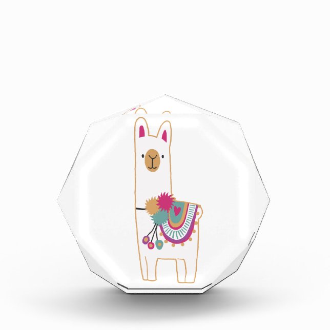 Cute llama acrylic award (Front)