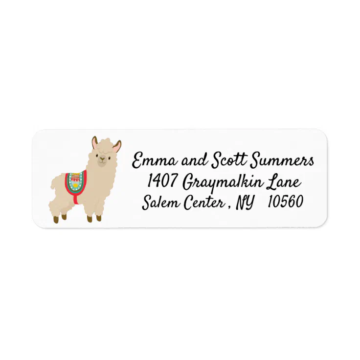 Cute Llama Alpaca Animal Address Labels | Zazzle