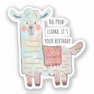 Cute llama, alpaca animal drawing sticker