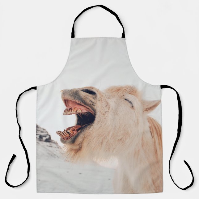 CUTE LLAMA ALPACA LAUGHING APRON (Front)